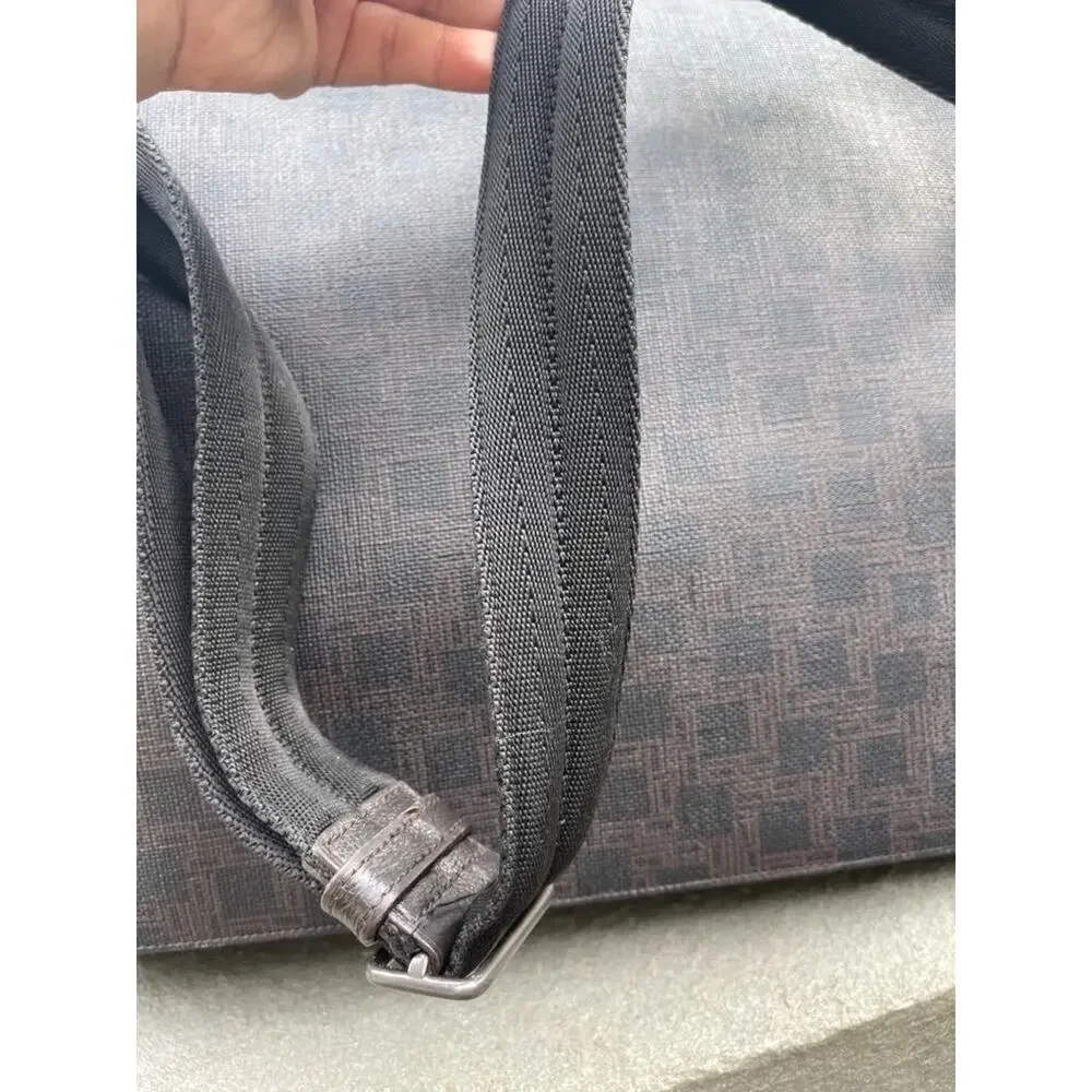 DUNHILL canvas leather FLAP BRIEFCASE BAG (PU110